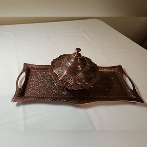 H23.  Turkish coffe tray and sugar bowl